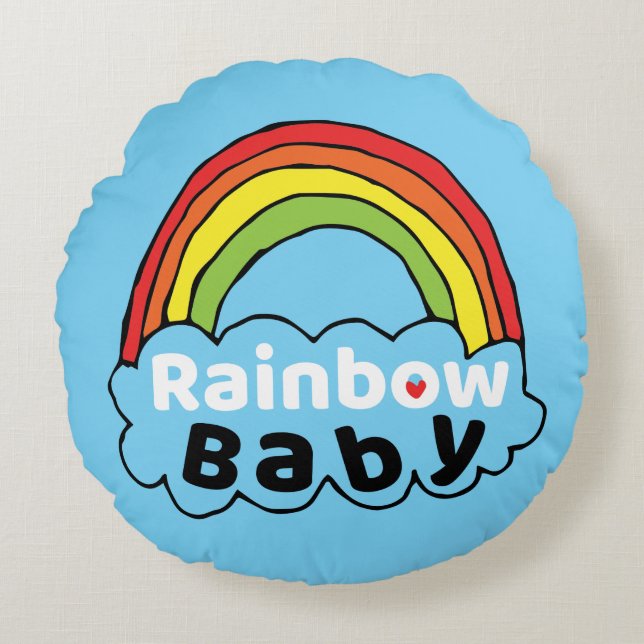 Cojín Redondo Bebé arco iris brillante Nacimiento Bendiciendo Mi (Anverso)