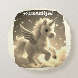 Cojín Redondo Bebé de leche con unicornio crema Sparkling Fantas