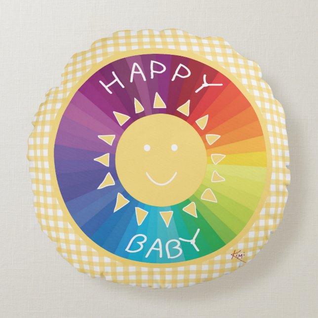 Cojín Redondo Bebé feliz (Anverso)