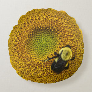 Cojín Redondo Bee on Sunflower