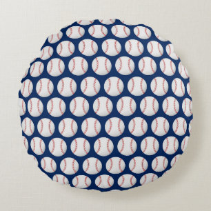 Cojín Redondo Béisbol de fondo azul