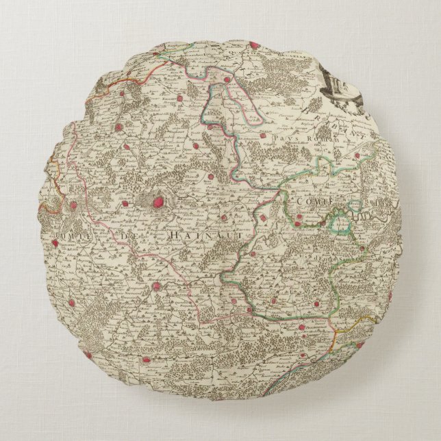 Cojín Redondo Bélgica y Europa (Anverso)