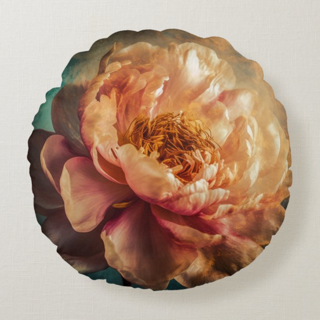 Cojín Redondo Belleza Peach (Anverso)