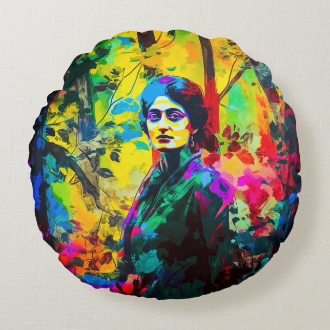 Cojín Redondo Belleza vibrante (Anverso)