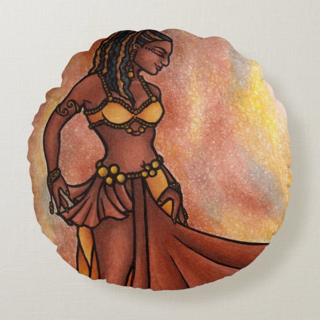 Cojín Redondo Belly Dance Goddess (Anverso)
