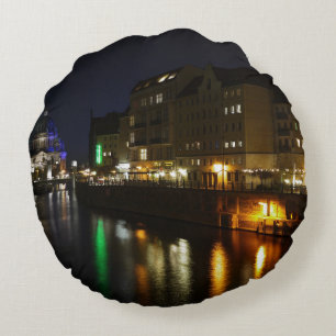 Cojín Redondo Berlín Alemania Noche Spree Deutschland Nacht