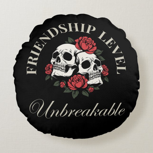 Cojín Redondo Best Friend, Friendship Level: Unbreakable, friend (Anverso)