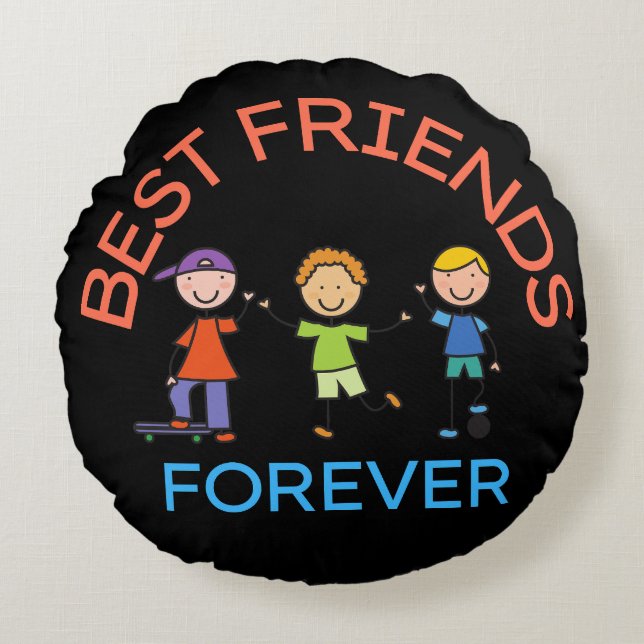 COJÍN REDONDO BEST FRIENDS FOREVER, FRIENDSHIP, FRIEND DAY (Anverso)