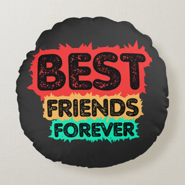 COJÍN REDONDO BEST FRIENDS FOREVER RETRO FRIENDS, FRIENDSHIP (Anverso)