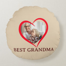 Cojín Redondo Best Grandma Personalized Round Pillow Gift