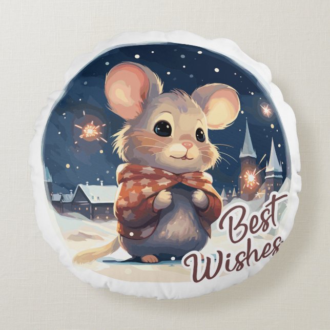 Cojín Redondo Best wishes (Anverso)