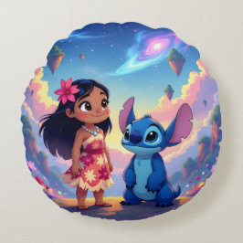 Cojín Redondo Beste Freunde fürs Leben – Lilo & Stitch  