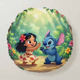Cojín Redondo Beste Freunde fürs Leben – Lilo & Stitch  