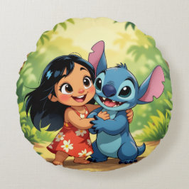 Cojín Redondo Beste Freunde fürs Leben – Lilo & Stitch  