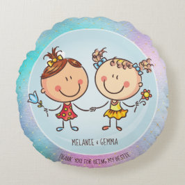 Cojín Redondo BFF lindo Besties Kawaii regalos para Chicas amigo