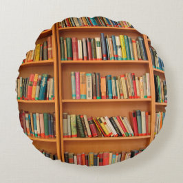 Cojín Redondo Biblioteca de libros Librería Lectura de Bookworm