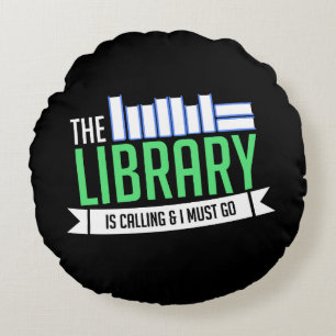 Cojín Redondo Bibliotecario Biblioteca Libros Regalo