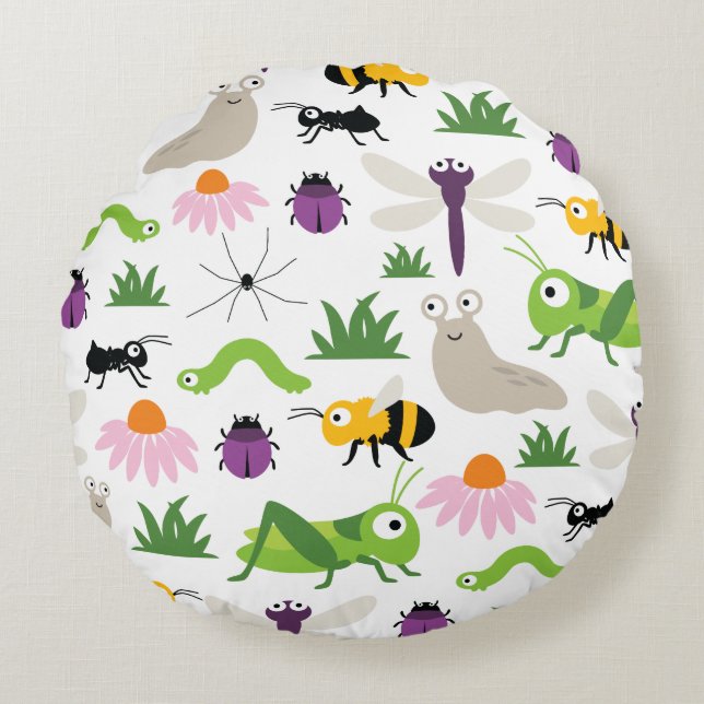 Cojín Redondo Bichos (Anverso)