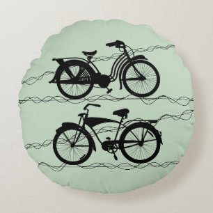 Cojín Redondo Bicicleta Negro 1