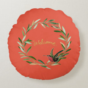 Cojín Redondo Bienvenido a nuestra Casa