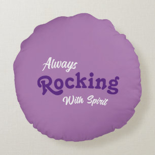 Cojín Redondo Bienvenidos A Nuestro Porche / Siempre / Púrpura /