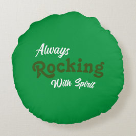 Cojín Redondo Bienvenidos A Nuestro Porche / Siempre / Verde /