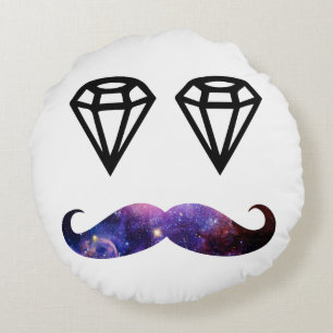 Cojín Redondo Bigote y diamantes