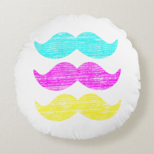 Cojín Redondo Bigotes de CMY (estilo de la prensa de copiar)