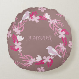 Cojín Redondo bird amour