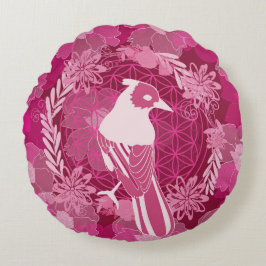 Cojín Redondo Bird flower of life