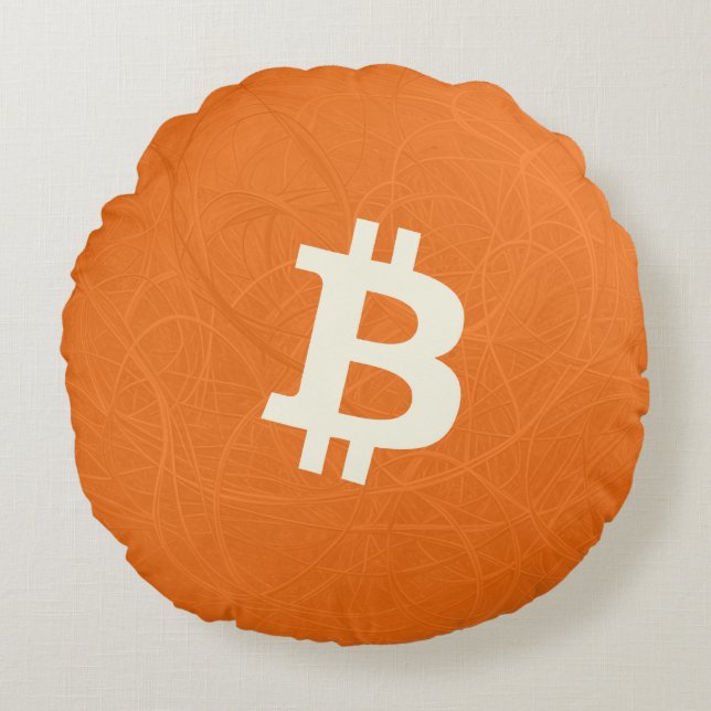 Cojín Redondo Bitcoin Classic Naranja (Neurona) (Anverso)