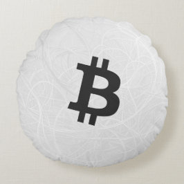 Cojín Redondo Bitcoin Neuron White