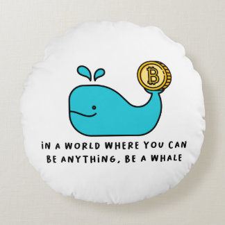 Cojín Redondo Bitcoin Whale Crypto Investor & BTC Trading Design