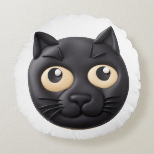Cojín Redondo Black Cat 3D Inspirado