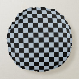 Cojín Redondo Black ice checkered pattern