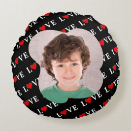 Cojín Redondo Black LOVE Trendy Black and White