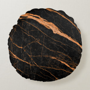 Cojín Redondo black marble with golden veins, emperador marble n