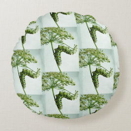 Cojín Redondo Black Swallowtail Caterpillar parsante