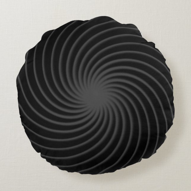 Cojín Redondo Black Twirl (Reverso)