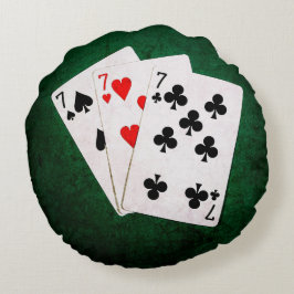 Cojín Redondo Blackjack 21 - Siete, Siete, Siete
