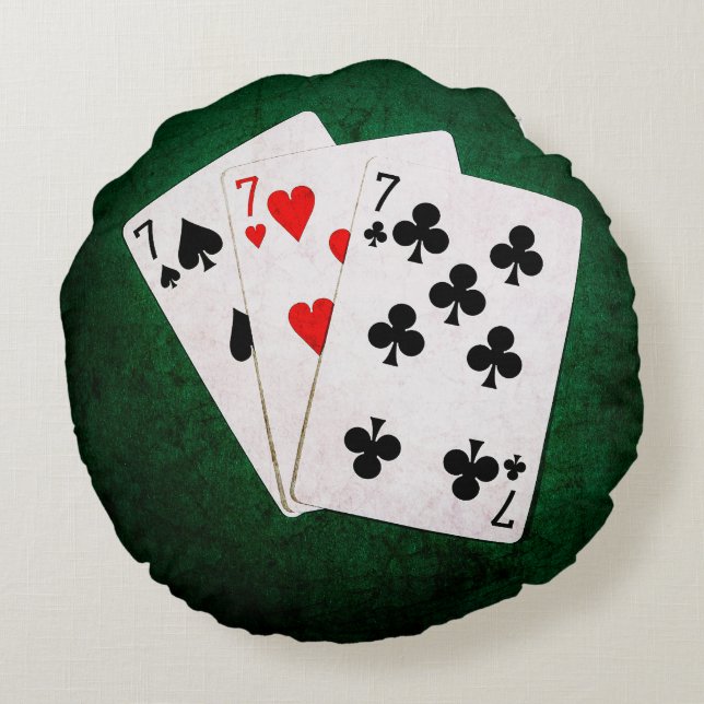Cojín Redondo Blackjack 21 - Siete, Siete, Siete (Reverso)