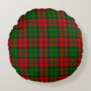 Cojín Redondo Blackwatch Campbell Tartan Red Green Plate