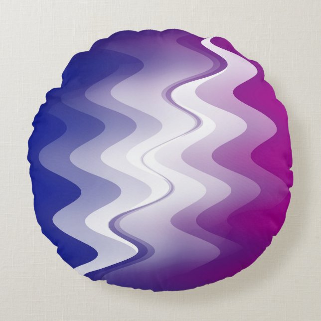 Cojín Redondo Blanco morado azul (Anverso)