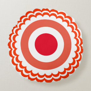 Cojín Redondo blanco naranja