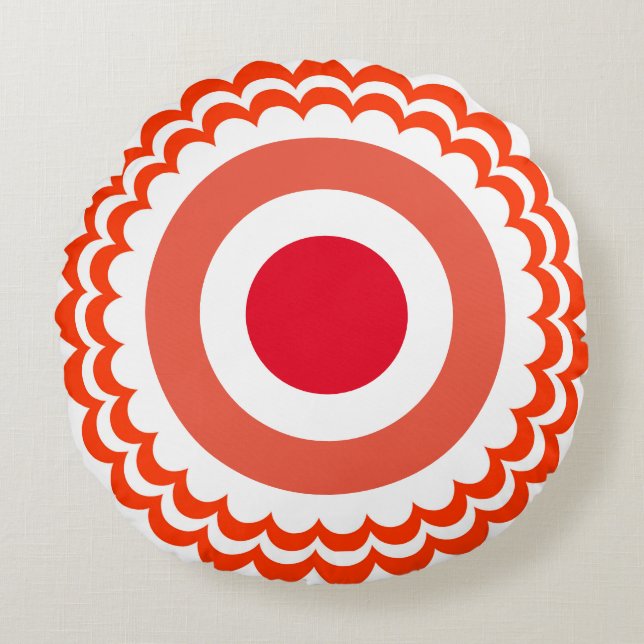 Cojín Redondo blanco naranja (Anverso)