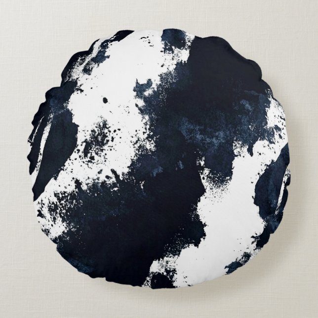 Cojín Redondo Blanco negro (Anverso)