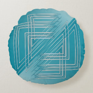 Cojín Redondo Blanco opaco turquesa