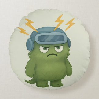 Cojín Redondo Blitz Kissen – Das ADHS-Monster im Hyperfokus 