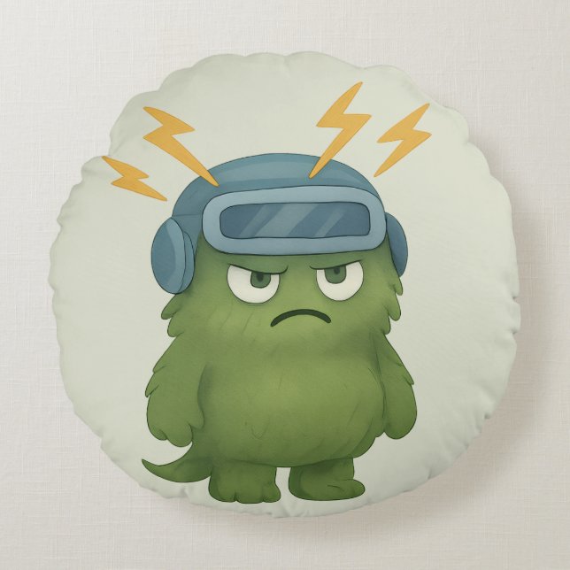 Cojín Redondo Blitz Kissen – Das ADHS-Monster im Hyperfokus  (Anverso)