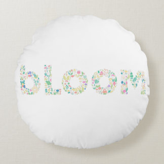 Cojín Redondo “BLOOM Almohadilla de Arte con Letras Botánicas